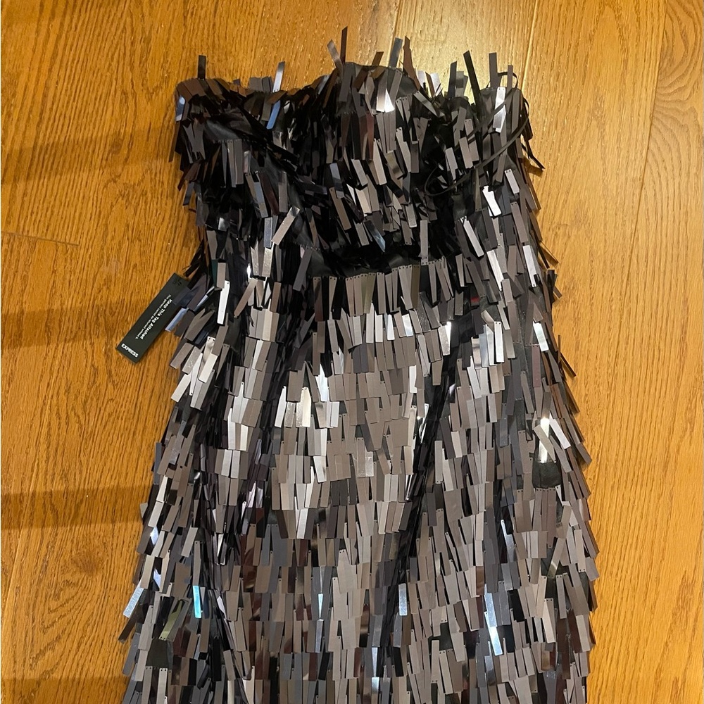 Express Black and Silver Sequin Bag
